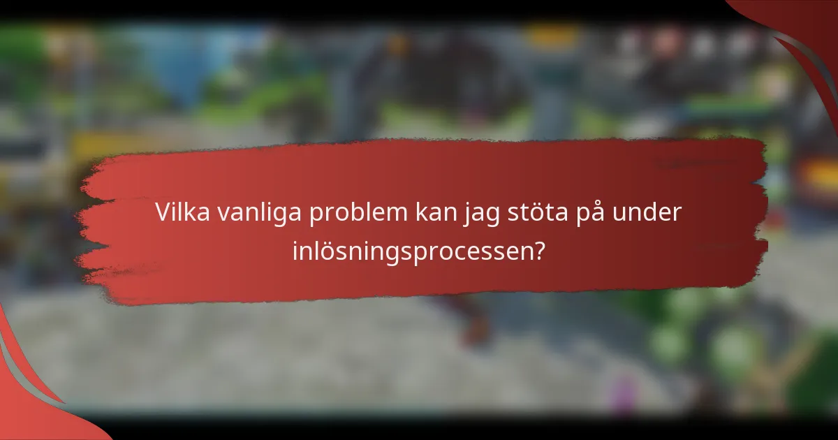 Vilka vanliga problem kan jag stöta på under inlösningsprocessen?